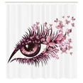 thumbnail image 3 of Ambesonne Butterfly Shower Curtain, Woman Eyelashes, 69"Wx70"L, Pale Pink Purple, 3 of 5