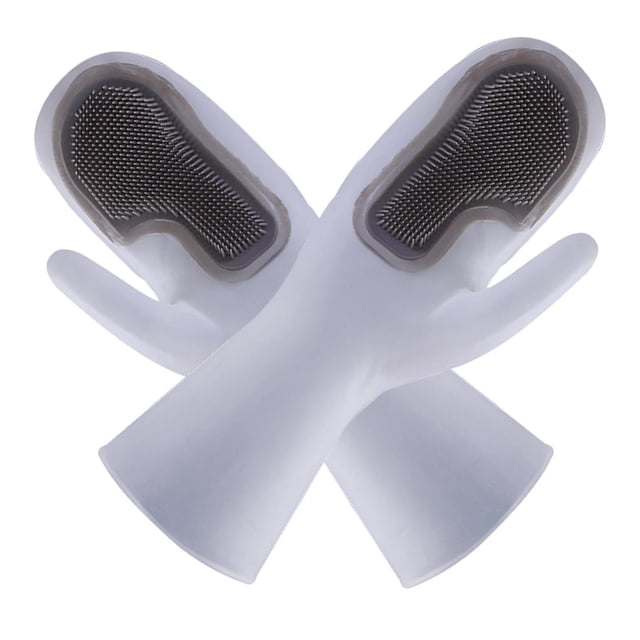 Matsuzay 1 par de guantes de limpieza para lavar platos, guante para lavar platos de PVC para fregador doméstico, herramienta de limpieza de cocina, Suministros de limpieza para el hogar gris Matsuzay HA000467-02B