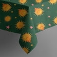 thumbnail image 5 of Dark Green Star Sun Pattern Square Tablecloth,Waterproof Square Table Cover,Wipeable Spillproof Washable Table Cover for Home Kitchen Party Decor 52"x52"(132x132cm), 5 of 6