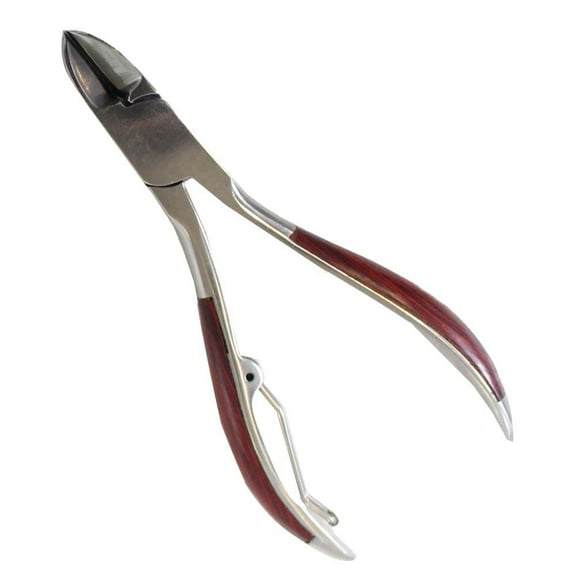 KUTZ 5" Stainless Steel Nail Clipper | Inlaid Rosewood Handles | Optional Spring Action | Precise Nail & Cuticle Trimming | Elegant & Durable Grooming Tool