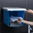 thumbnail image 2 of Bathroom Clothes Storage Cabinet Mural Storage Rack Toilet Wall-mounted Wall-mounted Punching-free Folding Storage Cabinet, 2 of 5