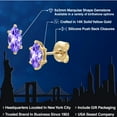 thumbnail image 2 of Gem Stone King 14K Yellow Gold Blue Tanzanite Doble Notch Stud Earrings for Women Men | 0.50 Cttw | Gemstone December Birthstone | Marquise 6X3MM, 2 of 6