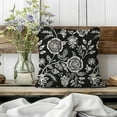 thumbnail image 6 of Jacobean Floral Throw Pillow Covers 18x18 Inch Black Vintage Cottage Outdoor Farmhouse Decorations Decorative Throw Pillows Cases Set of 2 for Home Living Room Couch Decor, 6 of 6