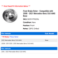 thumbnail image 2 of Front Brake Rotor - Compatible with 2008 - 2021 Mercedes-Benz C63 AMG Base 2009 2010 2011 2012 2013 2014 2015 2016 2017 2018 2019 2020, 2 of 2