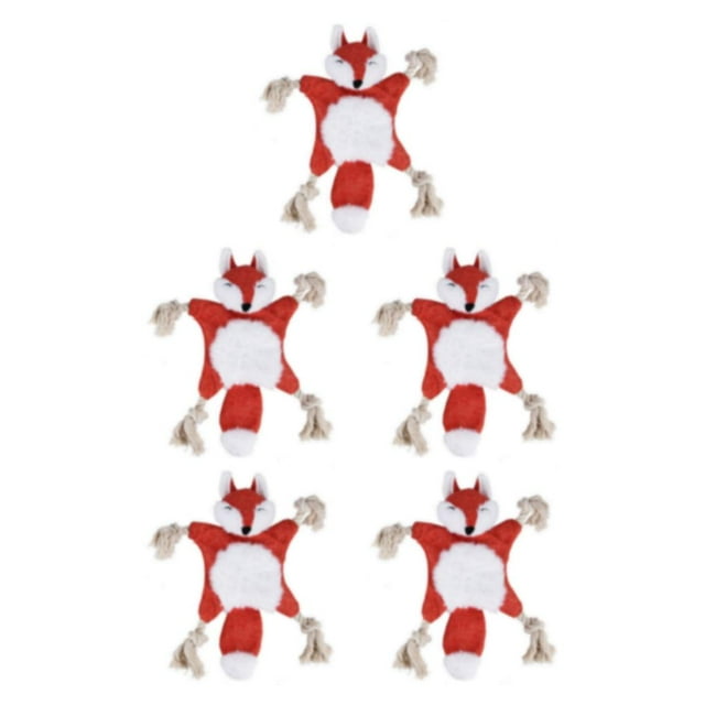 Transemion Polyester Stylish Pet Toy For Dogs Easy To Clean And Safe For Playtime Good Gift Plush Dog Toy fox 5Set