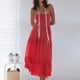 thumbnail image 3 of Vestido plisado sexy para mujer Cuello cuadrado Sin mangas Color sólido Amarre Traje diario FLhrweasw Nuevo, 3 of 7