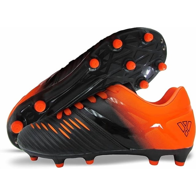 Vizari Botas de Fútbol Liga para Terreno Firme para Niños: Calzado de Fútbol Duradero, Ligero y Cómodo para Niños y Niñas, Color Naranja, Talla 11.5.