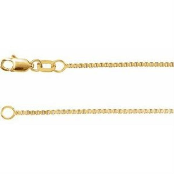 Auriga Fine Jewelry 14k Yellow Gold 1 mm Box Chain Necklace for Women 16"