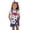 Red-B18, variant on Girls Overalls Bib Shorts Independence Day 4Th Of July Coveralls Floral Printed Red White And Blue Adjustable Straps Rompers For Kids 4-13Y