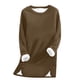 thumbnail image 2 of HongQid Women's Winter Warm Sherpa Lined Fleece Crewneck Sweatshirt Pullover Loungewear Tunic Tops, 2 of 4