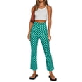 thumbnail image 4 of Sedceaty Women Casual Skinny Pants, Classic High Waist Plaid Printed Slim Fit Flare Pants, 4 of 4