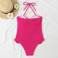thumbnail image 5 of MSJUHEG One Piece Swimsuit Women,Pink Swimsuits for Women,Striped Swimsuits for Women,Ribbed Monokinis Swimsuit Bathing Suits Swimwear,Bandeau Tankini Swimsuits for Women,Ruffle Bikini Hot Pink L, 5 of 6