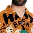 thumbnail image 5 of Halloween Font Men's Short Sleeve Spread Collar Poplin Button Down Casual Printed Summer Beach Unisex Shirts, 5 of 6
