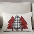 thumbnail image 3 of Christmas Tree Throw Pillow Cover, Rustic Xmas Red Buffalo Plaid Rectangle Decorative Pillow Case Protector Soft Cushion Cover Lumbar Pillowcase for Couch Sofa Bedroom Car Chair Decor 16x24 Inch, 3 of 8