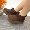 thumbnail image 6 of Glaze Women Winter Slip On Warm Fur Suede Snow Ankle Boots Slipper 2 Inch Sole, 6 of 6