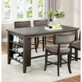 thumbnail image 4 of Contemporary Style Dining Room 5pcs Set Dining Table w Side Shelves 4x Side Chairs Rustic Espresso, 4 of 9