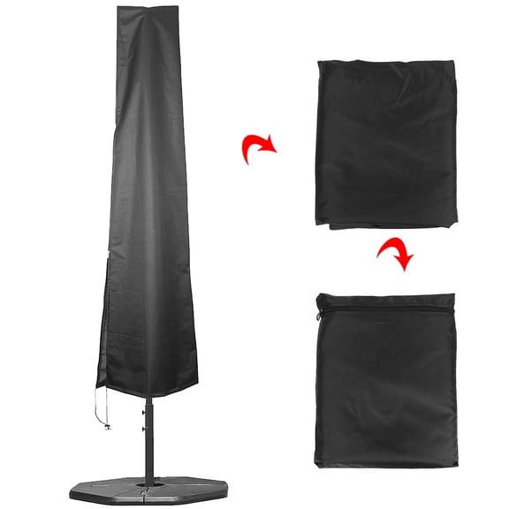 NFTIGB Outdoor Patio Umbrella Cover, Waterproof 210D Oxford Cloth Dustproof Anti-UV Protector with Storage Bag, Black (74.8 inches / 190 cm x 23.2 inches / 59 cm)