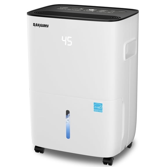 SAHAUHY 80 Pints Dehumidifier for Home Basement Large Room Spaces up to 5,200 Sq. Ft with Drain Hose and Water Tank