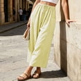thumbnail image 7 of Admvng Striped Pants for Women Drawstring Waist Casual LooseFit Linen Trousers with Pockets, 7 of 7