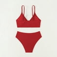 thumbnail image 5 of CYRBOKO Girls Bikinis Swimsuits, Vacation Summer Spaghetti Straps 2 Pieces Swimsuit Set Red Size 10-11 T, 5 of 6