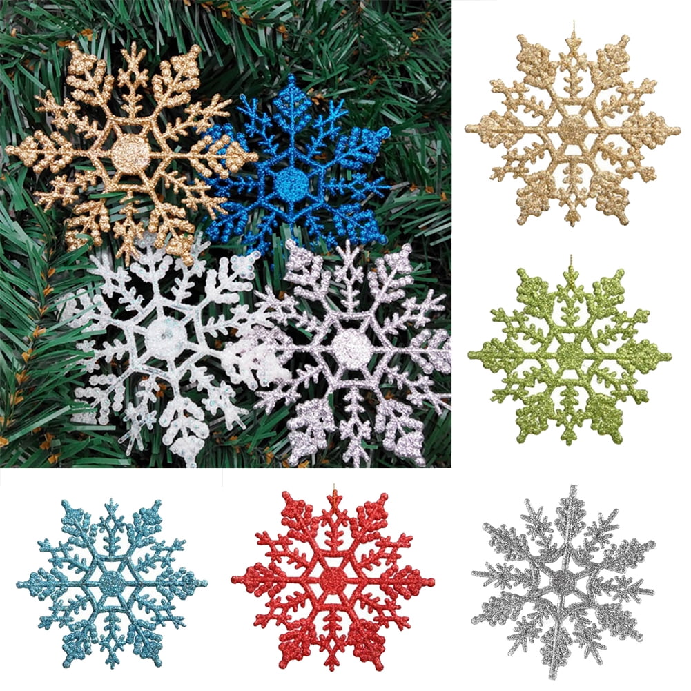 12Pcs New Classic White Snowflake Ornaments Christmas Holiday Party Home Decor R 