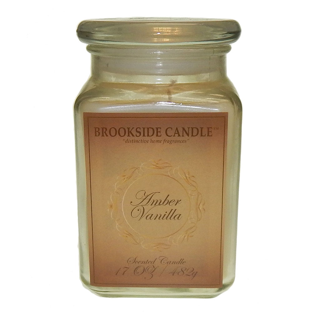 Brookside Candle Amber Vanilla Scented Wax Jar Candle 17oz
