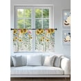 thumbnail image 4 of Summer Sunflower Sheer Curtains 2 Panels Set Daisy Eucalyptus Leaf Farmhouse Floral Lihgt Filtering Rod Pocket Voile Drape, Semi Sheer Window Curtains for Bedroom Living Room, 52"x45", 4 of 5