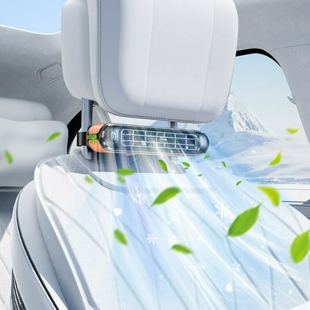Oxodoi Car Seat Fan Twin Turbo USB Plug-in Rear Pillow Fan 3-Speed Quiet Cooling Car Air Circulation Fan