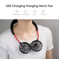 thumbnail image 3 of USB recargable cuello banda ventilador deportes al aire libre halter aire enfriador (negro rojo) Hugtrwg Para estrenar, 3 of 9