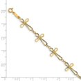 thumbnail image 3 of Real 14kt Yellow Gold Diamond Cut Open Cross Chain Bracelet; 7.5 inch; for Adults and Teens; for Women and Men, 3 of 3