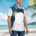thumbnail image 3 of Disketp Hawaiian Shirts For Men,Cute Elephant Sitting In The Moon With Little Bunny Print Mens Casual Short Sleeve Button Down Shirts Beach Shirt, 3 of 7