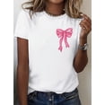 thumbnail image 1 of Camiseta de cuello redondo con lazos elegantes estampados en la parte delantera y trasera de Faith Foundation, camiseta informal de manga corta y cuello redondo para las cuatro estaciones, ropa para m, 1 of 6