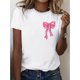 thumbnail image 1 of Faith Foundation Chic Bows Printed on The Front And Back Crew Neck T-Shirt, Four Seasons Casual Short-Sleeved Round Neck T-Shirt, Women'S Clothing, 1 of 6