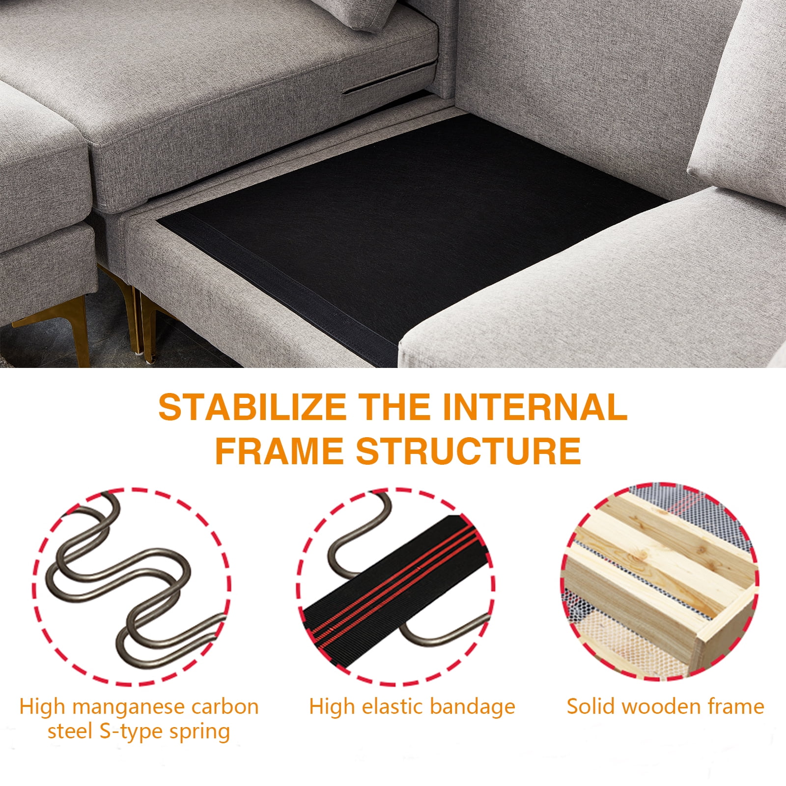 TrumanPick Convertible Sectional Sofa Couch, Modern&nbsp;3 Seat L Shaped Couch with Chaises for Living Room Furniture, Gray
