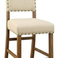 thumbnail image 2 of Nailhead Trim Wooden Counter Height Chair, Set of 2, Brown and Beige, 2 of 4