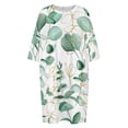 thumbnail image 4 of Watercolor Drawing Eucalyptus Leaves Sleepshirts For Sleeping Travels Loose Sleepdress Pajama Dress Soft Nightdress Sleepwear, 4 of 7