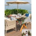 thumbnail image 4 of Outdoor Tablecloth with Umbrella Hole and Zipper, Grey Beige Christmas Rectangle Table Cloth 60x84 Inch Waterproof Tablecloth, Snowman Xmas Tree Snowflake Gifts Elk Picnic Table Cover for Patio, 4 of 7
