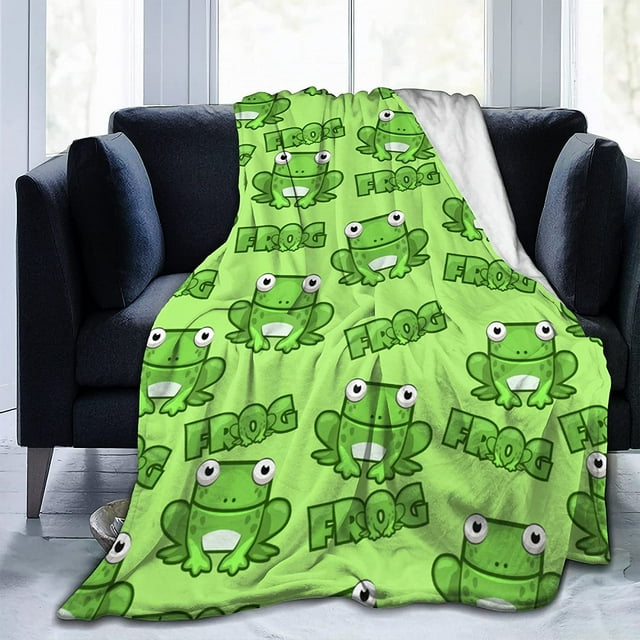 Cartoon Frog Throw Blanket Warm Lightweight Soft Cozy Warm Home Decoration for Family