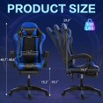 thumbnail image 3 of BUPPLEE Ergonomic Adjustable PVC Game Desk Chair, 360° Swivel & 90°-135° Recline, Height Adjustable Office Chair for Home, Red, Blue, Black, White, 3 of 11