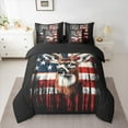 thumbnail image 2 of Manfei Wild Animal Elk 7-Piece Twin Bedding Sets,American Flag Pattern Bedding Comforter Set,Country Farmhouse Lodge Sheet Sets For Men Women,Microfiber Bedroom Decor Reversible, 2 of 8
