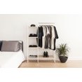 thumbnail image 2 of IRIS USA Garment Rack with Wooden Shelves for Hanging Clothes and Displaying Accessories White and Light Brown, 2 of 8