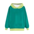thumbnail image 5 of Xudanell Sweat Shirts for Womens Warm Pullover Top Color Block Sweatshirt Vintage Drop Shoulder Hoodie Oversized Mint Green XXL, 5 of 5