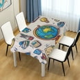 thumbnail image 4 of Yayeee Tablecloths 54" x 54" Rectangle Wrinkle Resistant Party Table Cover, Beige School, 4 of 8