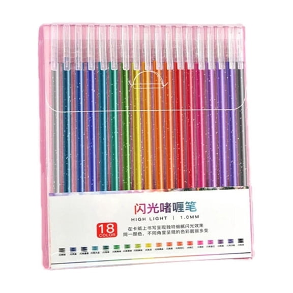 YZHMYR 2026 Glitter Gel Pens Set Sparkling Colorful Quick-Drying Large-Capacity Ink 4mm No Smudging for Coloring Books Drawing Note Organization Art Projects Student Office Stationery Holiday Favors