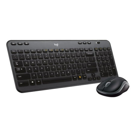 Logitech - MK360 Full-size Wireless Scissor Keyboard and Mouse - Black