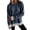 Blue, variant on Leopard Print Women Crew Neck Sweatshirt Long Sleeve Lace Trim Hem Cuff Loose Casual Pullover Top Gray S