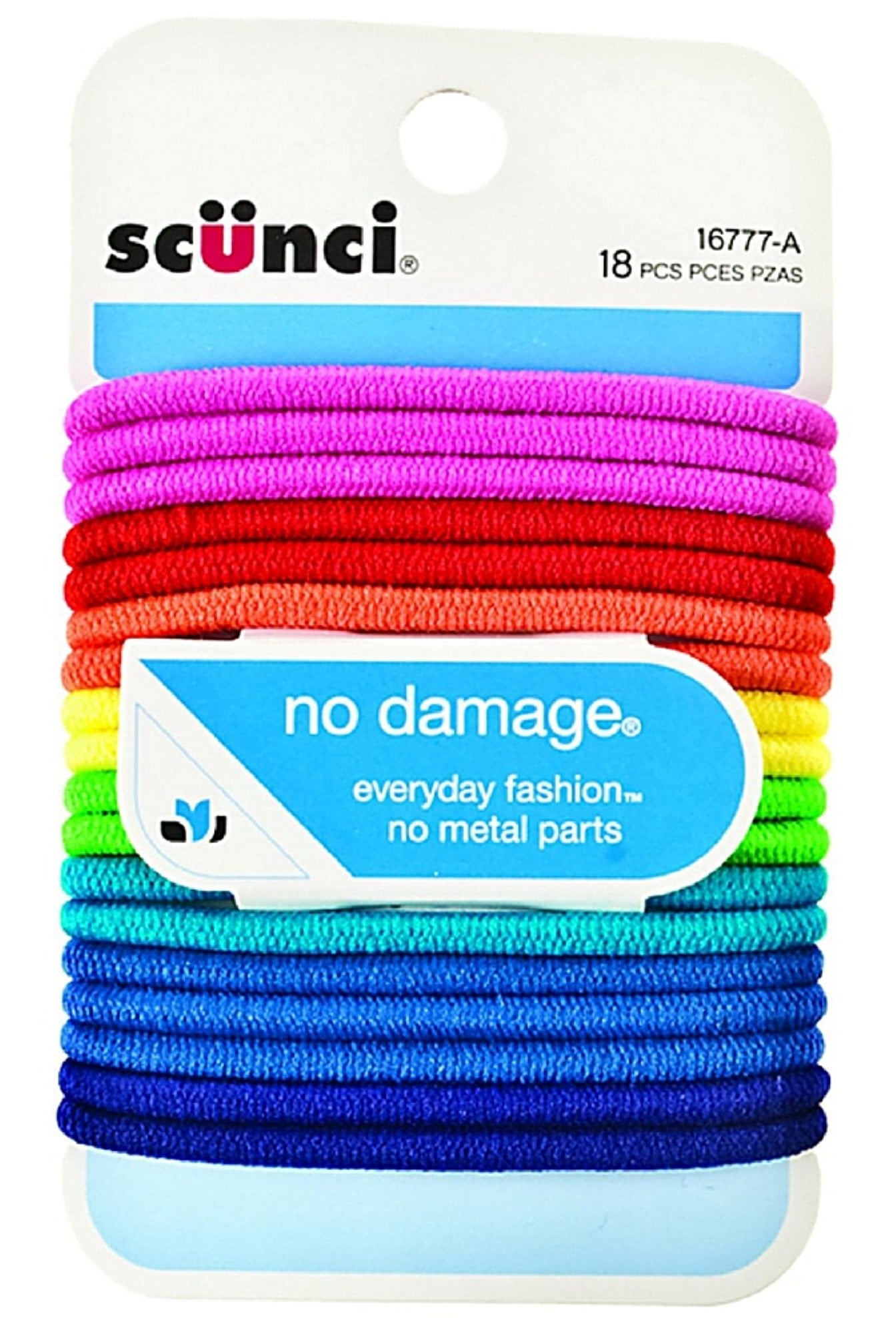 3 Pack - Scunci No Damage Hair Elastics, Assorted Colors 18 ea