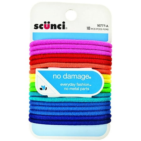 3 Pack - Scunci No Damage Hair Elastics, Assorted Colors 18 ea