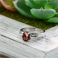 thumbnail image 4 of Gem Stone King 1.53 Ct Oval Checkerboard Red Garnet 925 Sterling Silver Ring (Size 9), 4 of 4