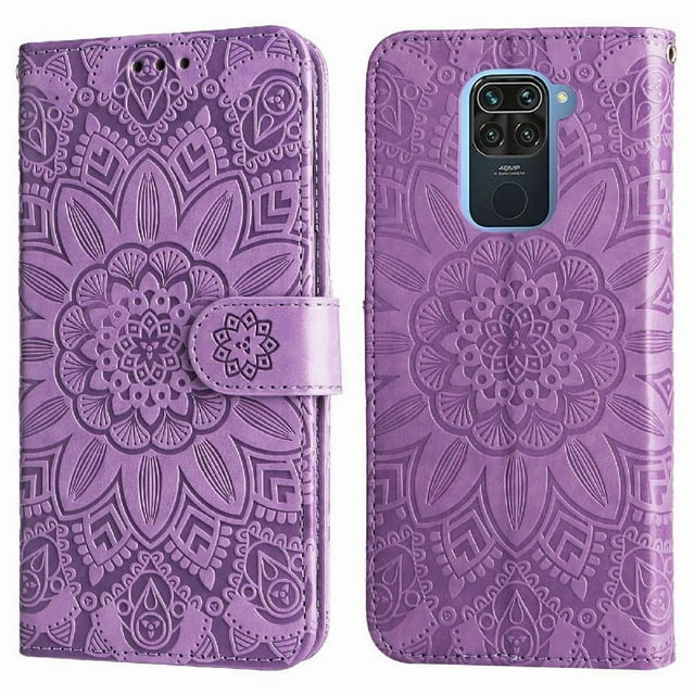 Funda tipo cartera GANGXUN para Xiaomi Redmi Note 9 4G , diseño girasol, cuero PU, soporte, cierre magnético, tarjetero